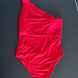 Red One-Shoulder Zara woman’s One Piece bathing suit